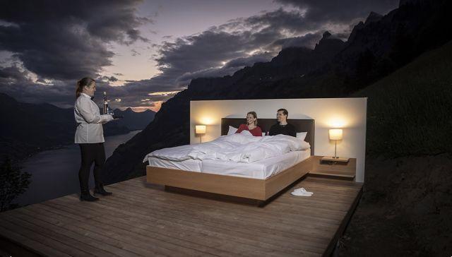 Dormir en un hotel sin paredes, en Suiza