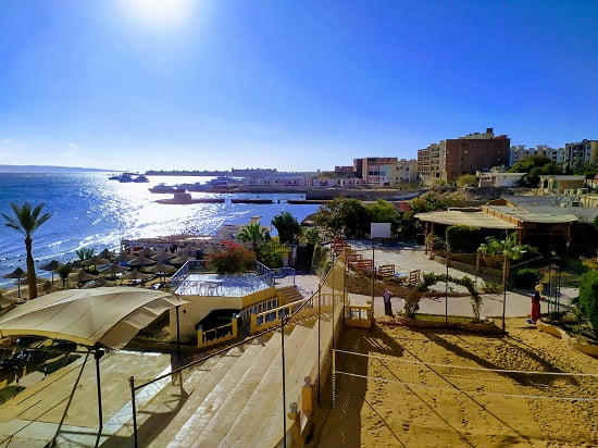 Complejo turístico de Hurghada en el Mar Rojo en Egipto