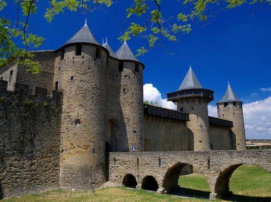 Carcassonne, a fortified city in the south of France