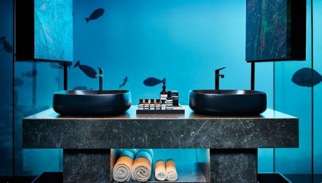 You can sleep under the water, together with the fish, in a room at the bottom of the sea