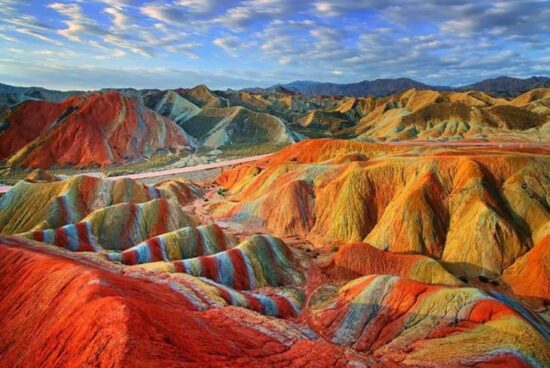 The Zhangye Danxia National Geological Park and the wonderful colorful mountains in China