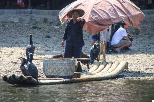 Rafting de bambú en el río Li desde Guilin a Yangshuo