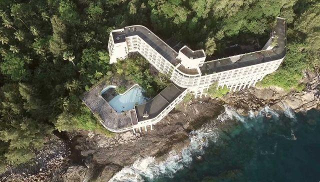 In the tropical paradise there is an abandoned hotel where a ghost lives