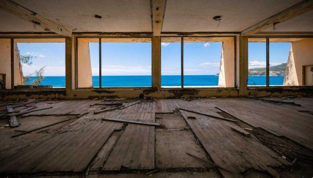 In the tropical paradise there is an abandoned hotel where a ghost lives