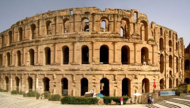 In Tunisia the amphitheater is a copy of the Colosseum