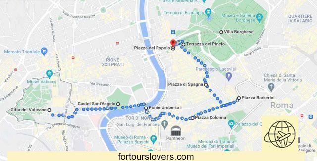 O que ver em Roma em dois dias, itinerário a pé (com mapa)