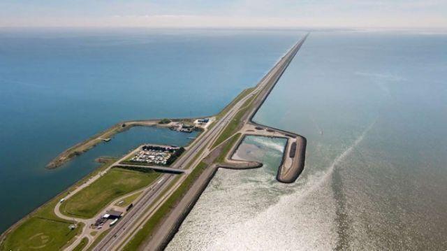 The Afsluitdijk dam in the Netherlands is transformed into a tourist attraction